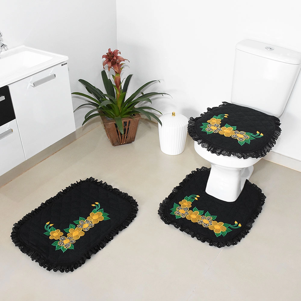 Set de baño ok  Jogos de banheiro croche, Croche para banheiro, Vaso de  crochê