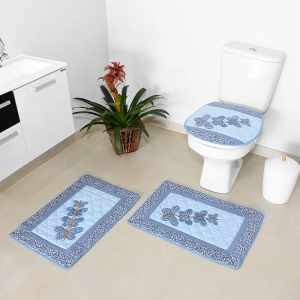 JOGO DE BANHEIRO BORBOLETA AZUL 3 PEÇAS