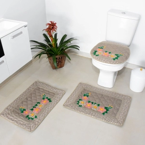 JOGO DE BANHEIRO FLOR NUDE 3 PEÇAS