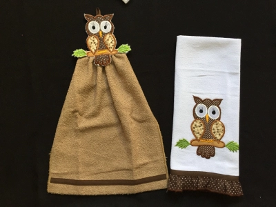 KIT BATE MÃO CORUJA CAMURÇA 2 PEÇAS