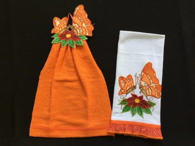 KIT BATE MÃO BORBOLETA LARANJA 2 PEÇAS