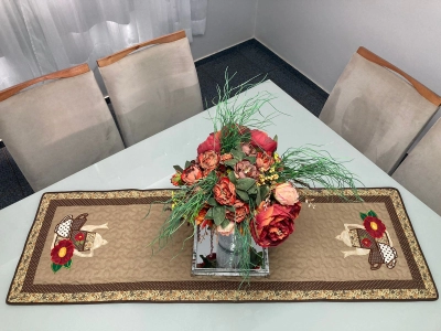 CAMINHO DE MESA MATELADO BULE XÍCARA 1 PC