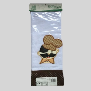 GUARDANAPO BARRADO MARROM 1 PC