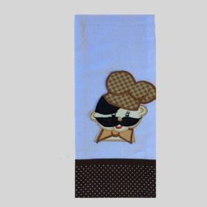 GUARDANAPO BARRADO MARROM 1 PC