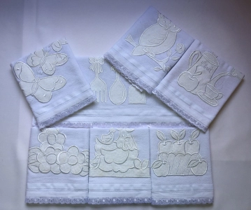 JOGO DE GUARDANAPOS BRANCO 7 PEÇAS