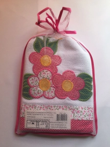 EMBALAGEM C/ GUARDANAPOS PINK BARRADO 2 PEÇAS